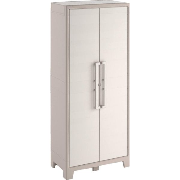 Dmora Armadio Da Esterno Grimsby 44X80X182H Cm Marrone Sabbia, Apertura Battente Un'anta Italy-image