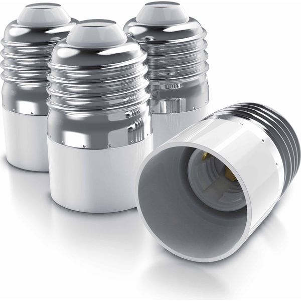 Bearware 4X Adattatore Per Lampade - Convertitore Da Presa E27 A Presa E14 - Adattatore Per Lampade Da E27 A E14 - Presa Per Lampade-image