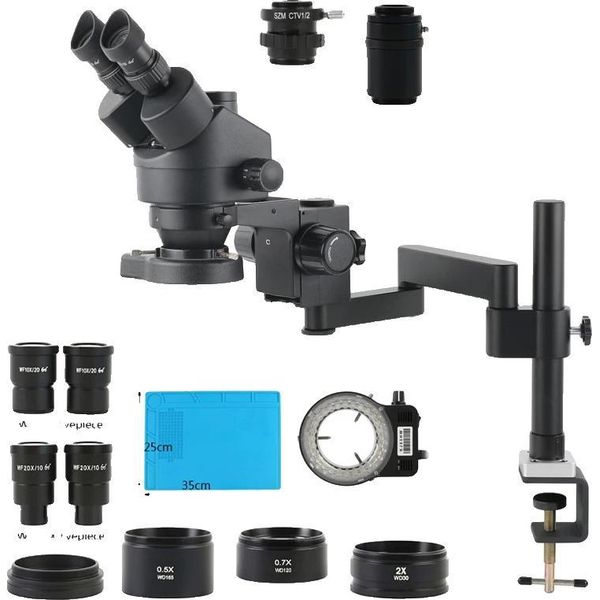 Stereo Microscopio, Design Trinoculare, Elevata Gamma Di Ingrandimenti, 7X-45X-image