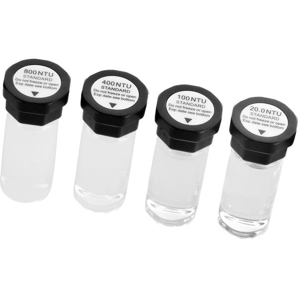 Succebuy Kit Di Soluzioni Di Calibrazione Della Torbidità 20/100/400/800 Ntu 20 Ml Ciascuna, Set Di 4 Soluzioni Standard Per Il Torbidimetro TN1000, Design Robusto E Protettivo, Bottiglie Sigillate-image