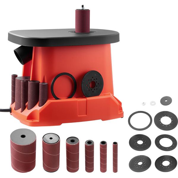 Succebuy Levigatrice A Mandrino Oscillante, Levigatrice A 2000 Giri/Min. Con 6 Manicotti (12,7-76,2 Mm), Corsa 16 Mm E Tavolo In Ghisa 397X295 Mm Per La Lavorazione Di Mobili, Artigianato E Legno-image