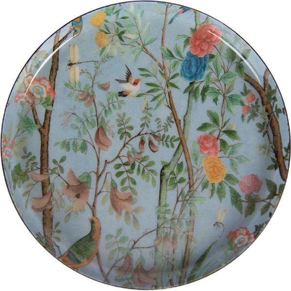 Clayre & Eef 66424 Sottobicchiere Ø 11 Cm In Ferro-Ceramica Blu-Verde-image