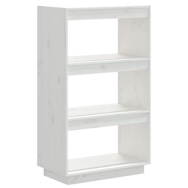 Libreria/Divisorio Bianco 60X35X103 Cm In Legno Di Pino Massiccio-image