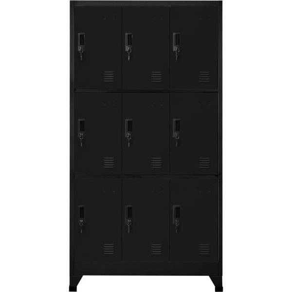 Syfax™ Armadietto Con Serratura Nero 90X45X180 Cm In Acciaio-image