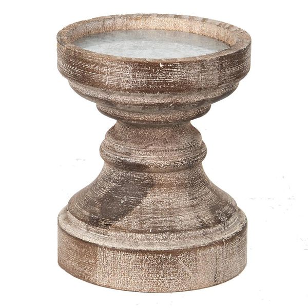 Portacandele Clayre & Eef Ø 14X16 Cm Legno Marrone-image