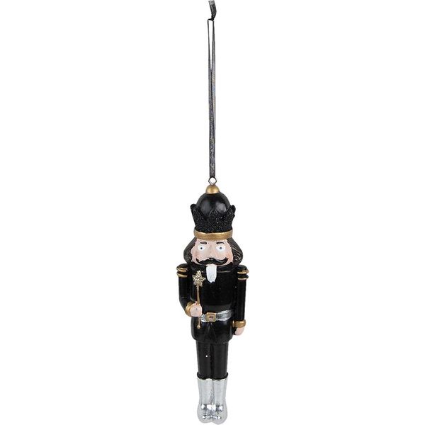 Clayre & Eef Schiaccianoci Pendente Natalizio 15 Cm Plastica Nera-image