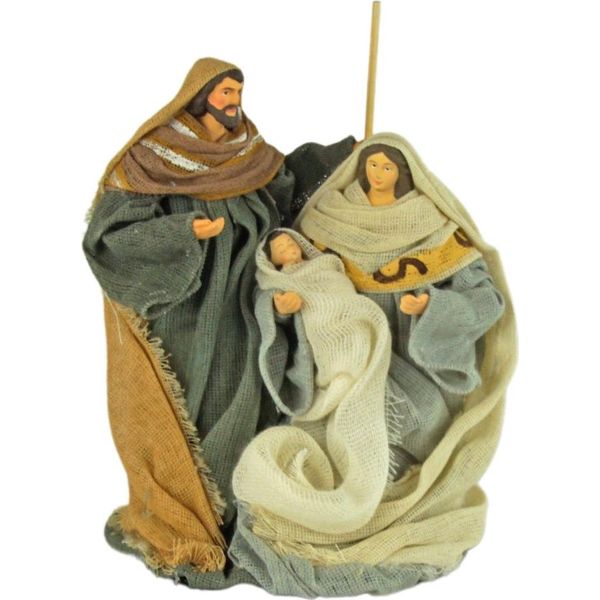 Blocco Di Figurine Per Culla Sacra Famiglia Vestita, Circa 16 Cm, Cr 38266-image