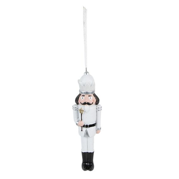 Clayre & Eef Schiaccianoci Pendente Natalizio 15 Cm Plastica Bianca-image