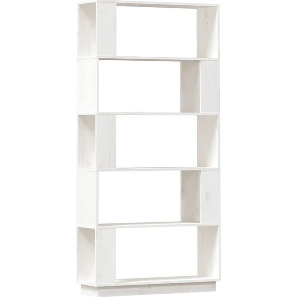 Libreria/Divisorio Bianco 80X25X163,5 Cm In Legno Di Pino Massiccio-image