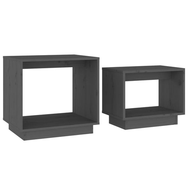 Syfax™ Tavolini Da Salotto Ad Incastro 2 Pz Grigi In Legno Di Pino-image