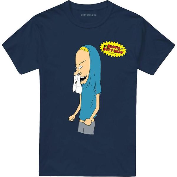 Beavis & Butthead - Maglietta "Carta Igienica Per Carnholio"" Per Bambini/Donne Unisex TV28194 (M) (Marine)"-image