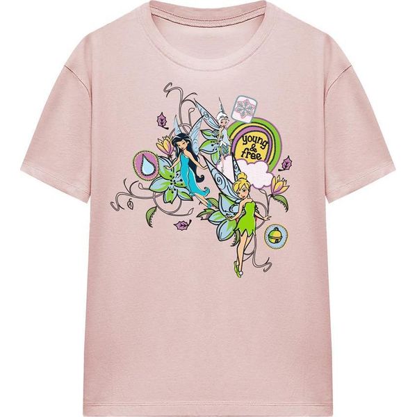Disney Fairies - Maglietta "Giovane E Libera"" Per Donna TV25785 (M) (Rosa)"-image