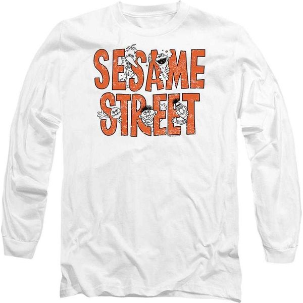 Sesame Street - T-Shirt Unisex Uomo/Donna, Manica Lunga TV28301 (M) (Bianco)-image