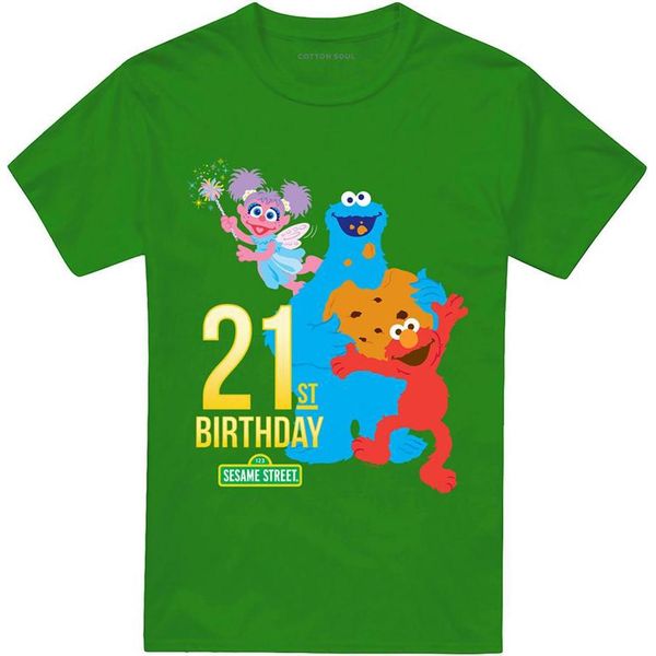 Sesame Street - Maglietta Per Uomo/Donna Unisex, 21° Compleanno TV28237 (S) (Irish Green)-image