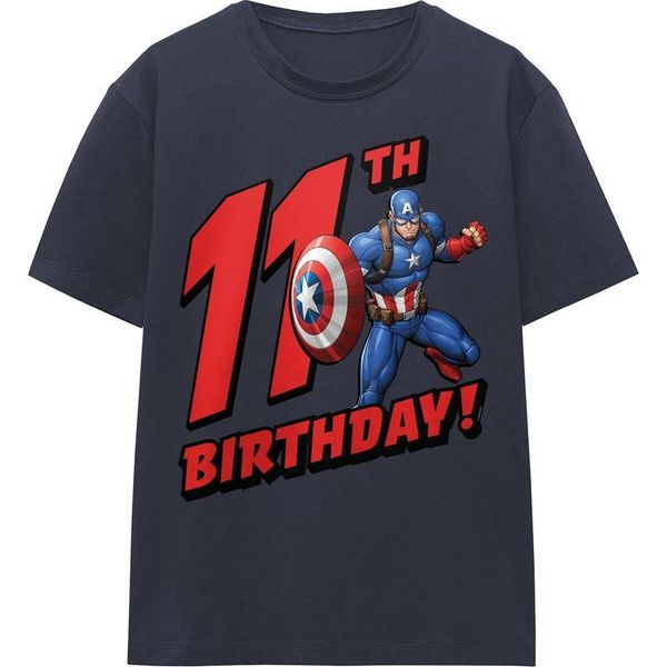 Captain America - Maglietta Da Donna, 11° Compleanno TV25649 (M) (Blu Navy)-image