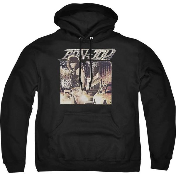 Bon Jovi - Felpa Con Cappuccio "Runaway Jon"" Per Uomo/Donna Unisex TV28496 (Xl) (Nero)"-image