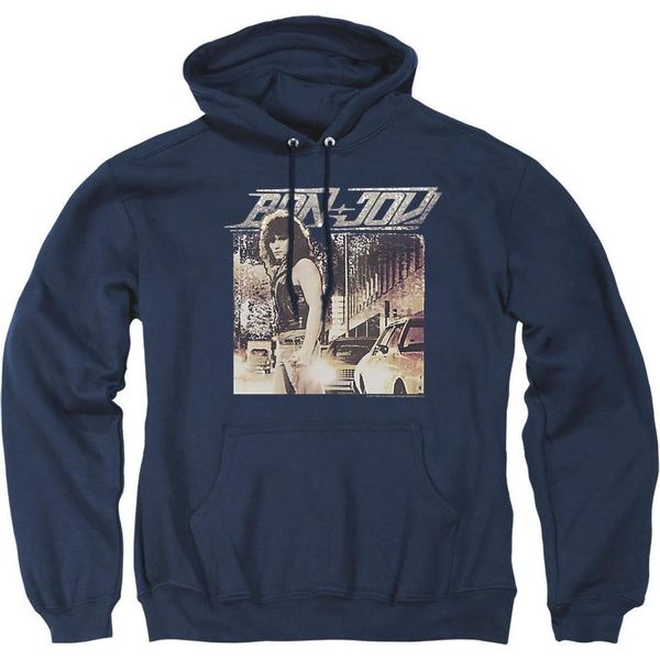 Bon Jovi - Felpa Con Cappuccio "Runaway Jon"" Per Uomo/Donna Unisex TV28496 (Xxl) (Navy)"-image