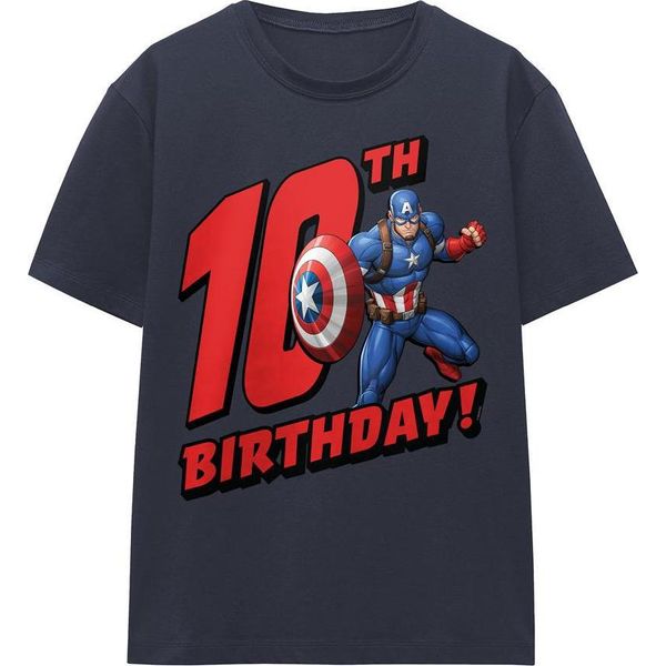 Capitan America - Maglietta Da Donna, 10° Compleanno TV25651 (S) (Blu Navy)-image