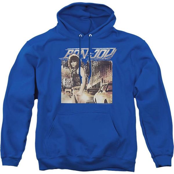 Bon Jovi - Felpa Con Cappuccio "Runaway Jon"" Per Uomo/Donna Unisex TV28496 (Xl) (Blu Reale)"-image