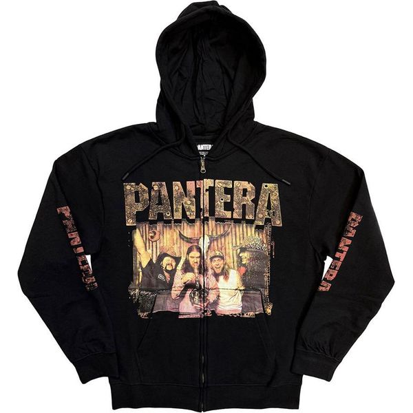 Pantera - Felpa Con Cappuccio Con Zip A Tutta Lunghezza Per Uomo/Donna Unisex RO15242 (S) (Nero)-image