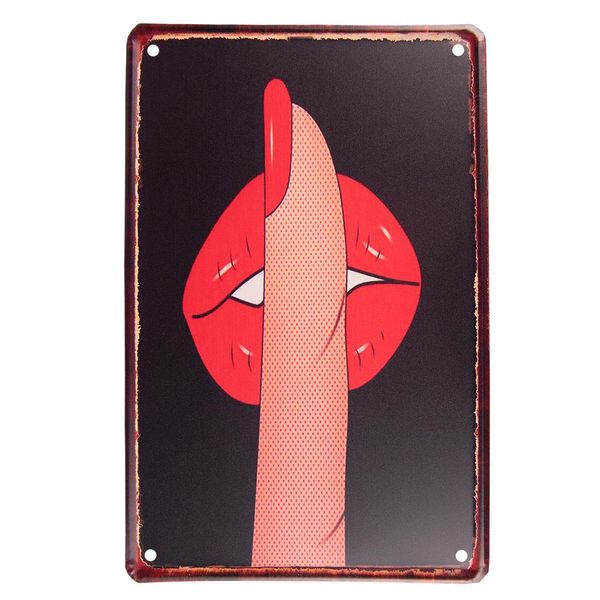 Clayre & Eef Decorazione Da Parete 20X30 Cm Rosso Nero Metallo-image