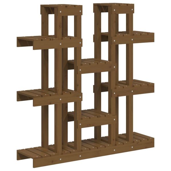 Vidaxl Porta Piante Marrone Miele 104,5X25X109,5 Cm In Legno Di Pino Massiccio-image
