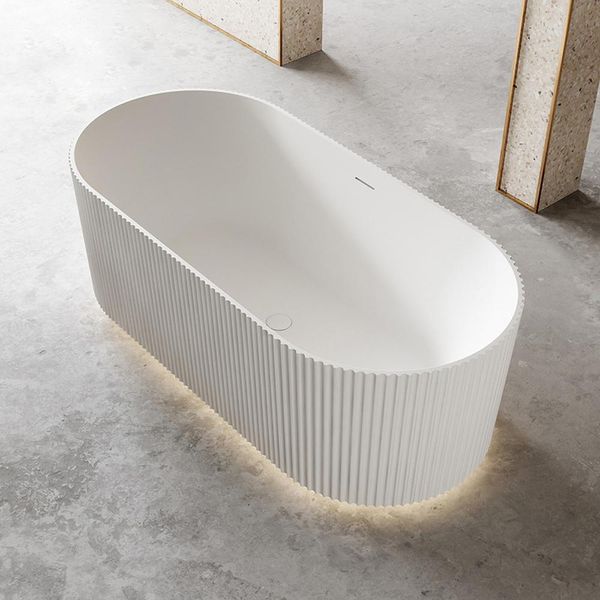 Vasca Da Bagno, Vasca Ovale, Vasca Autoportante, Vasca Per Il Bagno, Vasca A Strisce, Vasca A Led150*75*58Cm/Tw-7681-150/-image
