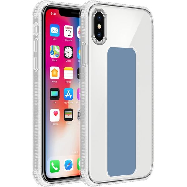Cadorabo Custodia Protettiva Per Apple Iphone X / Xs Custodia In Blu Custodia Tpu Silicone Cover Funzione Stand-image