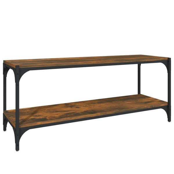 Mobile Tv Vidaxl Rovere Fumé 100X33X41 Cm Materiale A Base Di Legno E Acciaio-image
