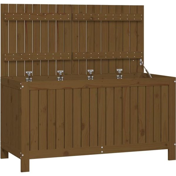 Vidaxl Cassapanca Da Giardino Marrone Miele 121X55X64 Cm In Legno Di Pino Massiccio-image