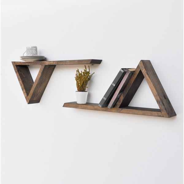 Skye Decor, Aa084, Mensole Da Parete, Noce, Legno, 40 X 20 X 9 Cm-image
