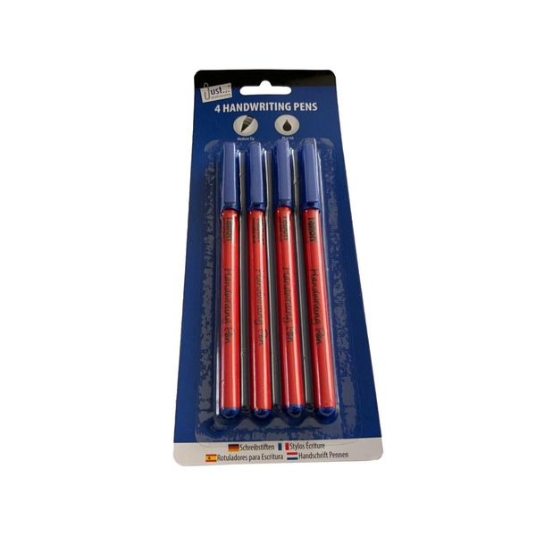 Just Stationery - Penne Da Scrittura 4-Pack SG21281 (Taglia Unica) (Nero/Rosso)-image