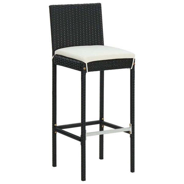 Syfax™ Sgabelli Da Bar Con Cuscini 6 Pz In Polyrattan Nero-image