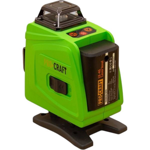 Set Laser A Linee/Linee Incrociate A Batteria Procraft LE-4G 3,7 V 40 M Verde Autolivellante Incl. Batterie, Caricabatterie E Accessori-image