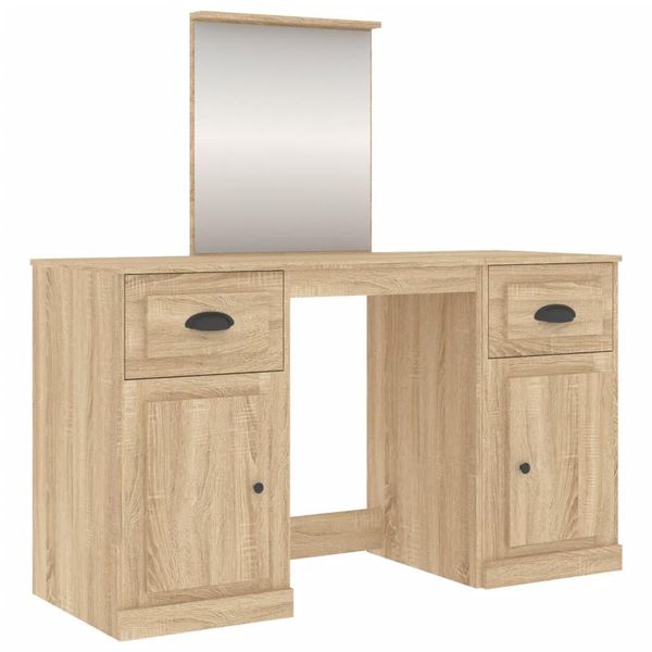 Tavolino Da Toilette Con Specchio In Rovere Sonoma 130X50X132,5 Cm-image