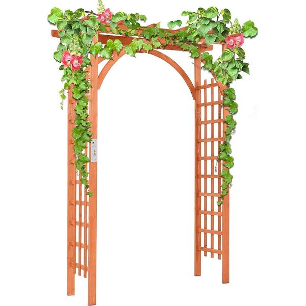 Arco Di Rose In Legno Costway, Arco Da Giardino Per Piante Rampicanti, Arco A Traliccio Di Rose, Padiglione Di Rose A Traliccio Rampicante, Arco Rampicante Per Veranda In Giardino, Festa Di Matrimonio-image