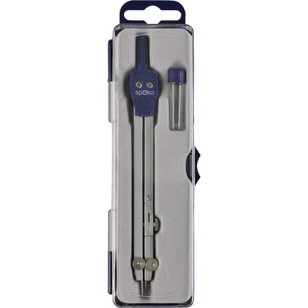 Bussola In Metallo Spoko S0514, 14 Cm, 1 Snodo, 1 Pennino, Blu-image