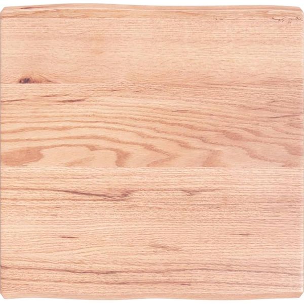 The Living Store Piano Del Tavolo 60X60X(2-6) Cm In Legno Massiccio Trattato Bordo Albero-image