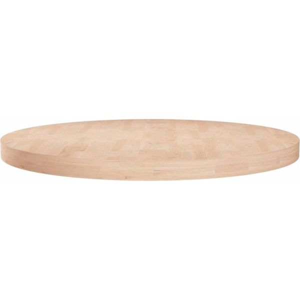 The Living Store Piano Del Tavolo Rotondo Ø80X4 Cm Rovere Massiccio Non Trattato-image