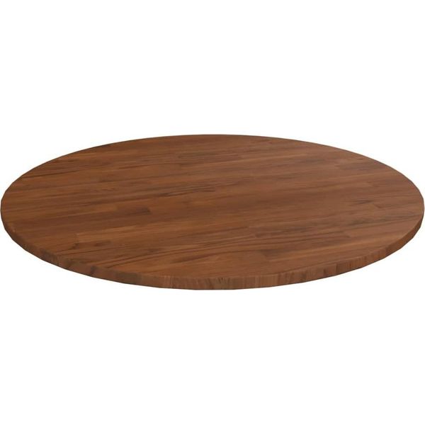The Living Store Piano Del Tavolo Rotondo Marrone Scuro Ø70X1,5 Cm Legno Di Quercia Trattato-image