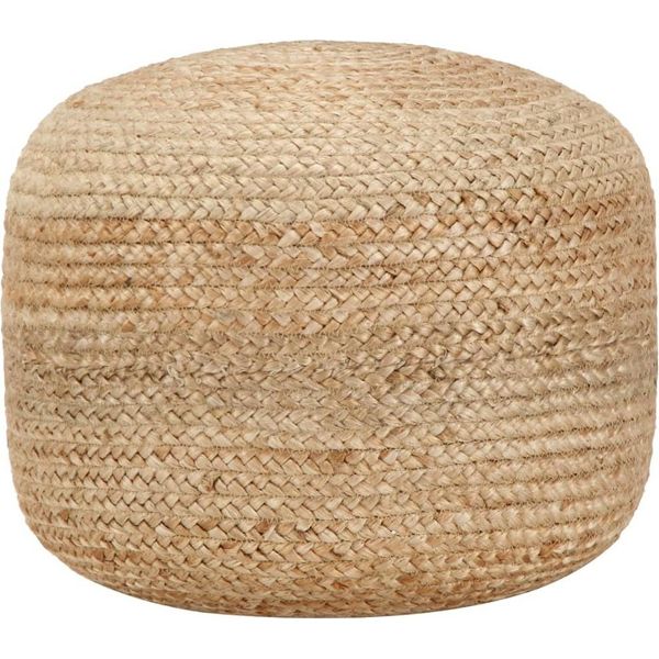 The Living Store Pouf Da Seduta Fatto A Mano 45 X 30 Cm In Iuta-image