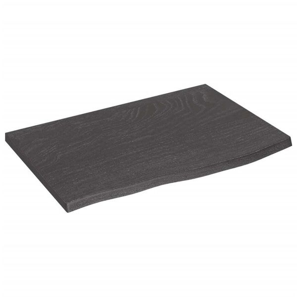 The Living Store Mensola A Muro Marrone Scuro 60X40X2 Cm In Legno Massiccio Trattato Con Rovere-image