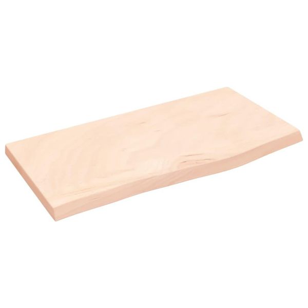 The Living Store Mensola A Muro 60X30X(2-4) Cm In Rovere Massiccio Non Trattato-image