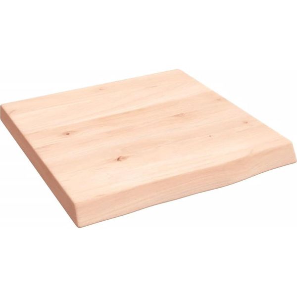 The Living Store Mensola A Muro 40X40X(2-4) Cm In Rovere Massiccio Non Trattato-image