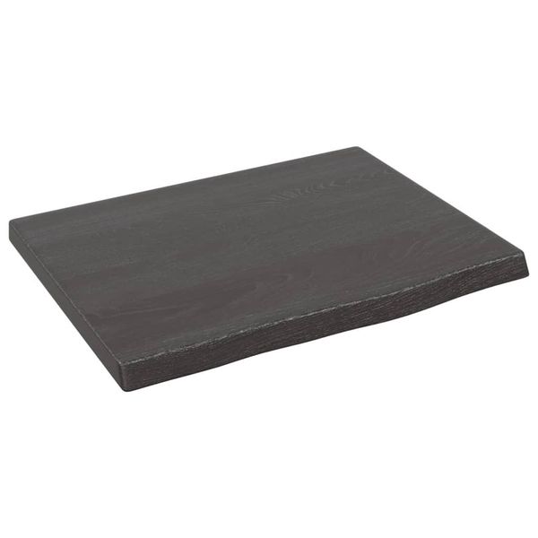 The Living Store Mensola A Muro Marrone Scuro 40X30X2 Cm In Legno Massiccio Trattato Con Rovere-image