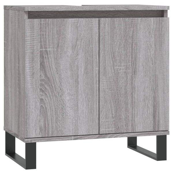 Vidaxl Mobile Da Bagno Grigio Sonoma 58X33X60 Cm Materiale A Base Di Legno-image