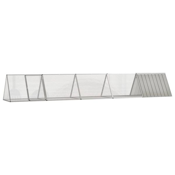 The Living Store Gabbia Per Conigli Grigio 504,5X80,5X71 Cm Acciaio Zincato-image