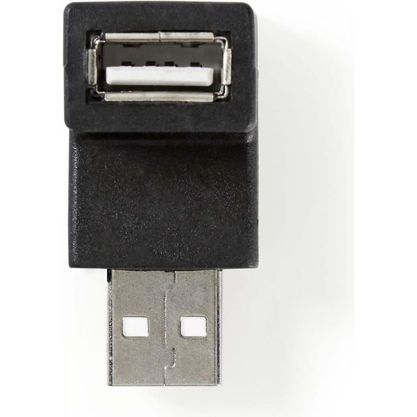 Adattatore USB-A | Usb 2.0 | USB-A Maschio | USB-A Femmina | 480 Mbps | Rotondo | Nichelato | Pvc | Nero | Scatola-image