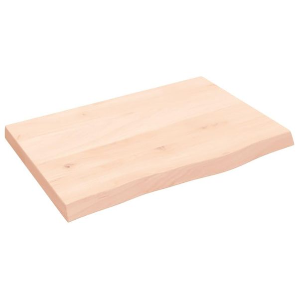 Piano Del Tavolo 60X40X(2-4) Cm In Rovere Massiccio Non Trattato-image