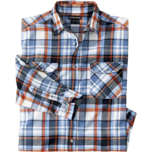 Atlas For Men - Camicia Da Uomo AF1401 (Xl) (Ecru/Blu/Arancio)-image